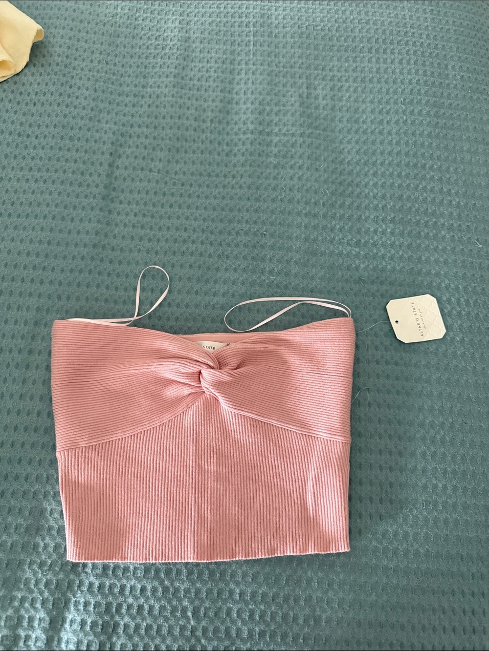 Altar’d State Avalon Pink Ribbed Strapless Top NWT NEVER WORN